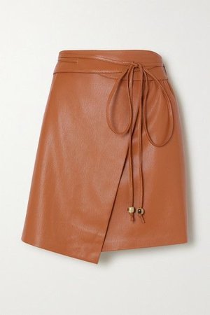 NANUSHKA Sekoya vegan leather wrap mini skirt