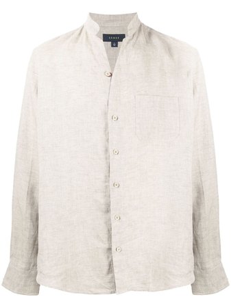 Shop Sease stand-up collar linen shirt with Express Delivery - FARFETCH