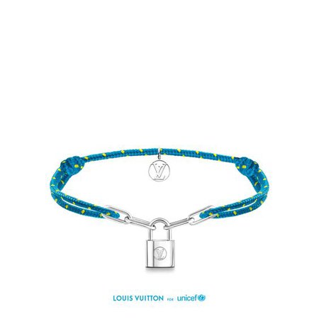 Silver Lockit X Virgil Abloh Bracelet, Sterling Silver And Blue/Yellow Cord - Jewellery and Timepieces | LOUIS VUITTON