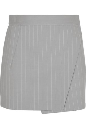 Gareth Pugh | Pinstriped wool-blend wrap mini skirt | NET-A-PORTER.COM
