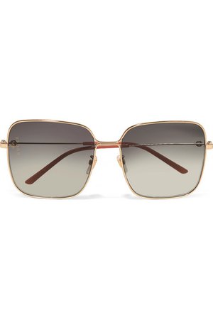 Gucci | Oversized square-frame gold-tone sunglasses | NET-A-PORTER.COM