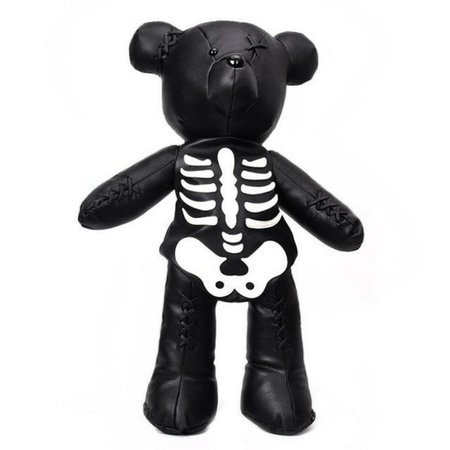 *clipped by @luci-her* Halloween Skeleton Teddy Bear Backpack Bag Purse Plush Stuffed Goth