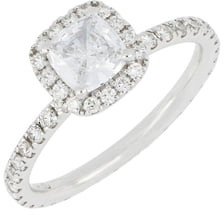 Pave Diamond Halo Cushion Engagement Ring Setting