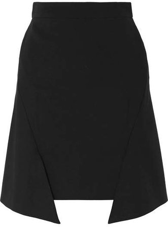 Asymmetric Jersey Mini Skirt - Black
