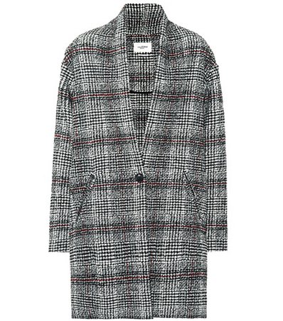 Eabrie checked wool-blend coat