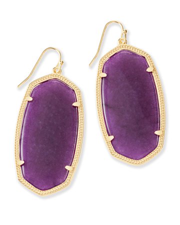 Purple Jade Stone Earrings