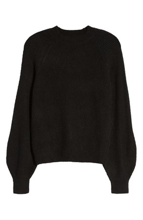 BP. Blouson Sleeve Crewneck Sweater | black