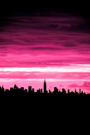 black and pink skyline