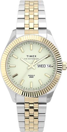 Amazon.com: Timex Women's Waterbury Legacy Boyfriend 36mm Watch – Two-Tone Case & Dial with Stainless Steel Bracelet : Clothing, Shoes & Jewelry