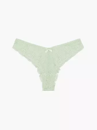 Deco Glass Lace Brazilian Panty in Green | SAVAGE X FENTY