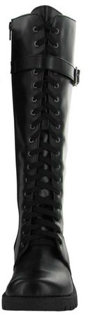 leather knee high combat boots