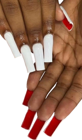 white red bottom nails