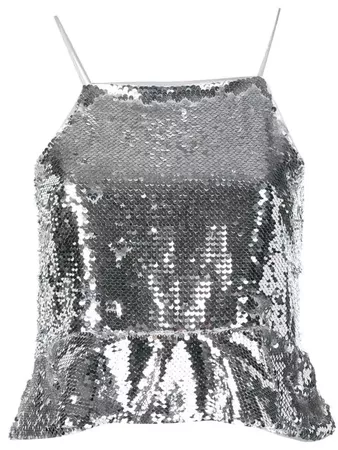 Ganni Sequin Embroidered Tank Top - Farfetch