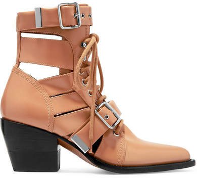Rylee Cutout Leather Ankle Boots - Tan