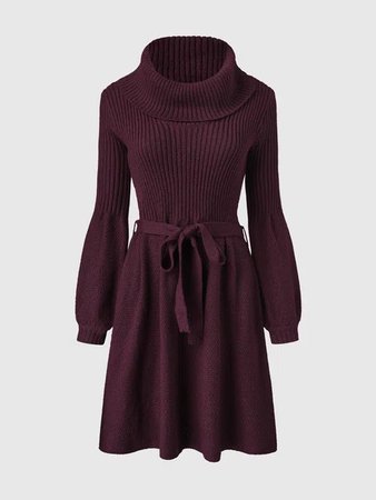 dark purple sweater dress