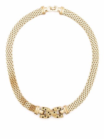 Christian Dior 2000s pre-owned rhinestone-embellished Snake Chain Necklace - Farfetch