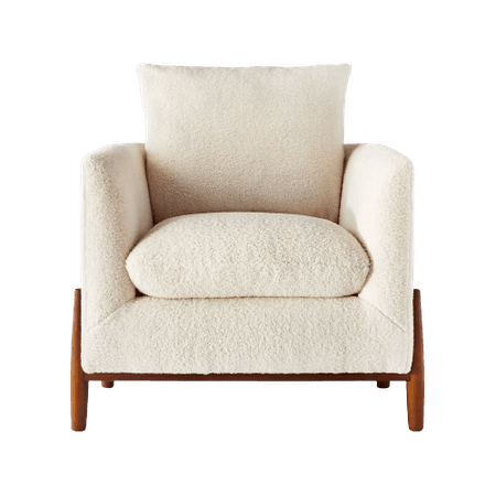 Elroy Sherpa Accent Chair with Wood Legs Cream - Threshold™ designed with Studio McGee