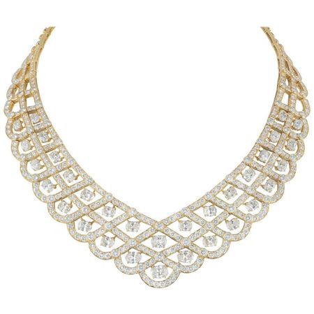 Van Cleef and Arpels Diamond Vintage Bogota Necklace 57.40 Carat For Sale at 1stDibs