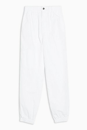 White Cuffed Utility Trousers | Topshop
