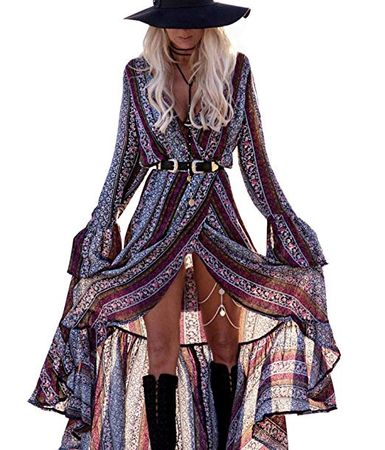 R.Vivimos Womens Summer Long Sleeve Cardigan Sexy Maxi Dresses at Amazon Women’s Clothing store