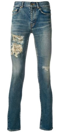 saint Laurent skinny ripped jeans
