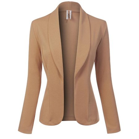 MixMatchy Women's Solid Print Casual Waist Length Open Front Blazer Jacket [ MADE IN USA ] - Walmart.com