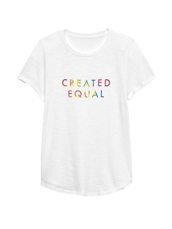 Pride 2019 Created Equal T-Shirt (Women's Sizes) | Banana Republic white