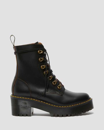 Dr Marten's "Leona" Vintage Smooth Leather Heeled Boot
