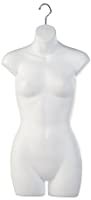 Amazon.com: Only Hangers Women's Torso Female Plastic Hanging Mannequin Body Form White - Pack of (1): Industrial & Scientific