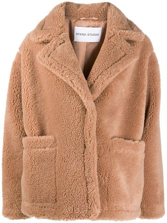 Shop STAND STUDIO teddy textured jacket with Express Delivery - Farfetch