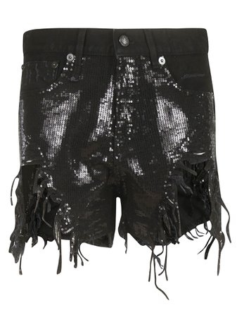 R13 Sequin Embellished Shorts