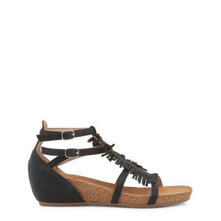 Sandals | Shop Women's Xti Sand Ankle Strap Leather Sandals at Fashiontage | 046557_NERO-Black-35