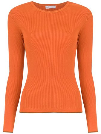 orange long sleeved shirt