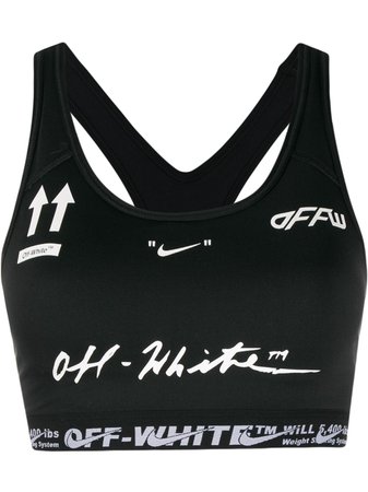 Black Off-White X Nike Logos Printed Compression Top | Farfetch.com
