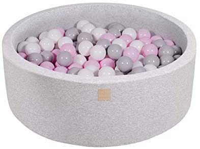 Amazon.com: MEOWBABY Foam Ball Pit 35 x 11.5 in /200 Balls Included ∅ 2.75in Round Ball Pit for Baby Kids Soft Children Toddler Playpen Made in EU Light Grey: Pastel Pink/Grey/White : Toys & Games