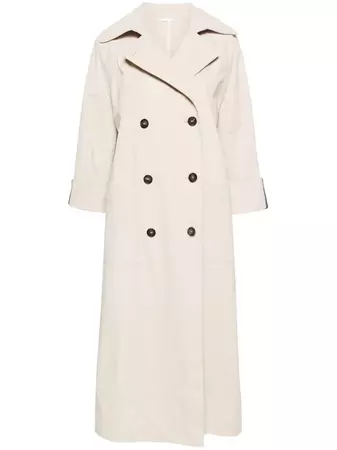 Brunello Cucinelli double-breasted Crinkled Trench Coat - Farfetch