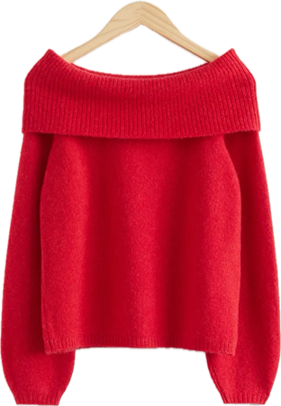 & Other Stories - Chunky Off Shoulder Wool Sweater