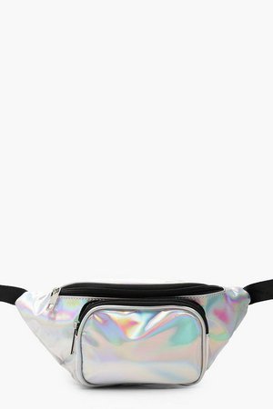 Holographic Front Pocket Bumbag | Boohoo