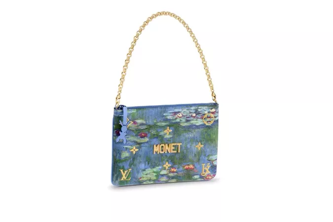 Louis Vuitton Clutch Monet Masters Jeff Koons Periwinkle Multicolor in Coated Canvas with Brass