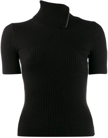 zip detail knitted top
