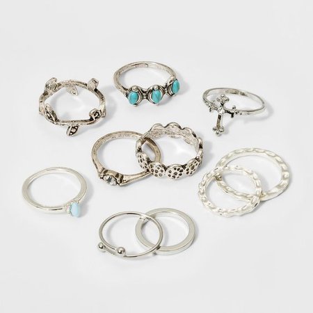 Silver & Turquoise Ring Set