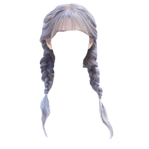 Blue Purple Gray Grey Hair Pigtails Twin