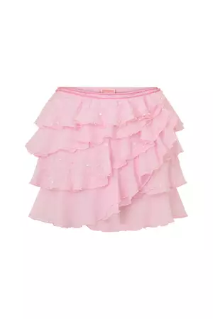 Pètale Ruffle Beaded Mini Skirt - Pink – Dyspnea