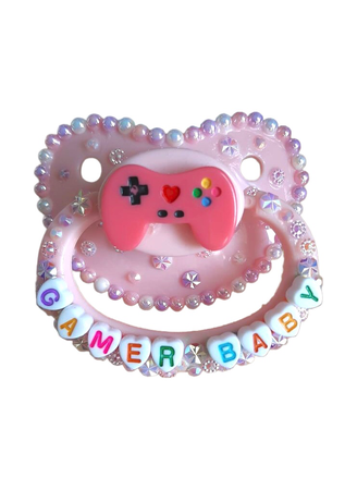 gamer baby pink adult paci