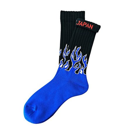 Fire burning - blue- socks