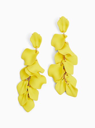 Plus Size - Lemon Yellow Pedal Drop Earrings - Torrid
