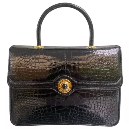 Judith Leiber Rare Vintage Alligator Kelly Flap Bag For Sale at 1stDibs | vintage alligator purse, alligator purse vintage, judith leiber alligator bag