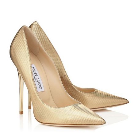 Gold Metallic Embossed Striped Leather Pointy Toe Pumps - Buscar con Google