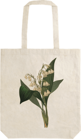 vintage snowdrop flower tote bag