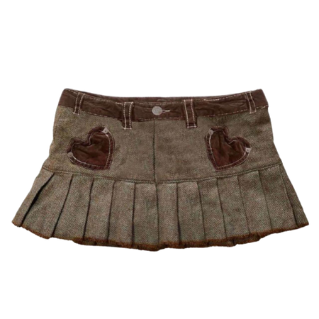 Vintage Pleated Denim Mini Skirt